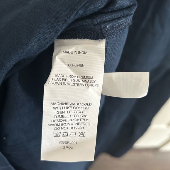 Quince Linen Tiered Maxi Dress Deep Navy XL NWT - Picture 5 of 6